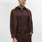 Maroon Striped Slim Fit Formal Shirt | Greenfibre