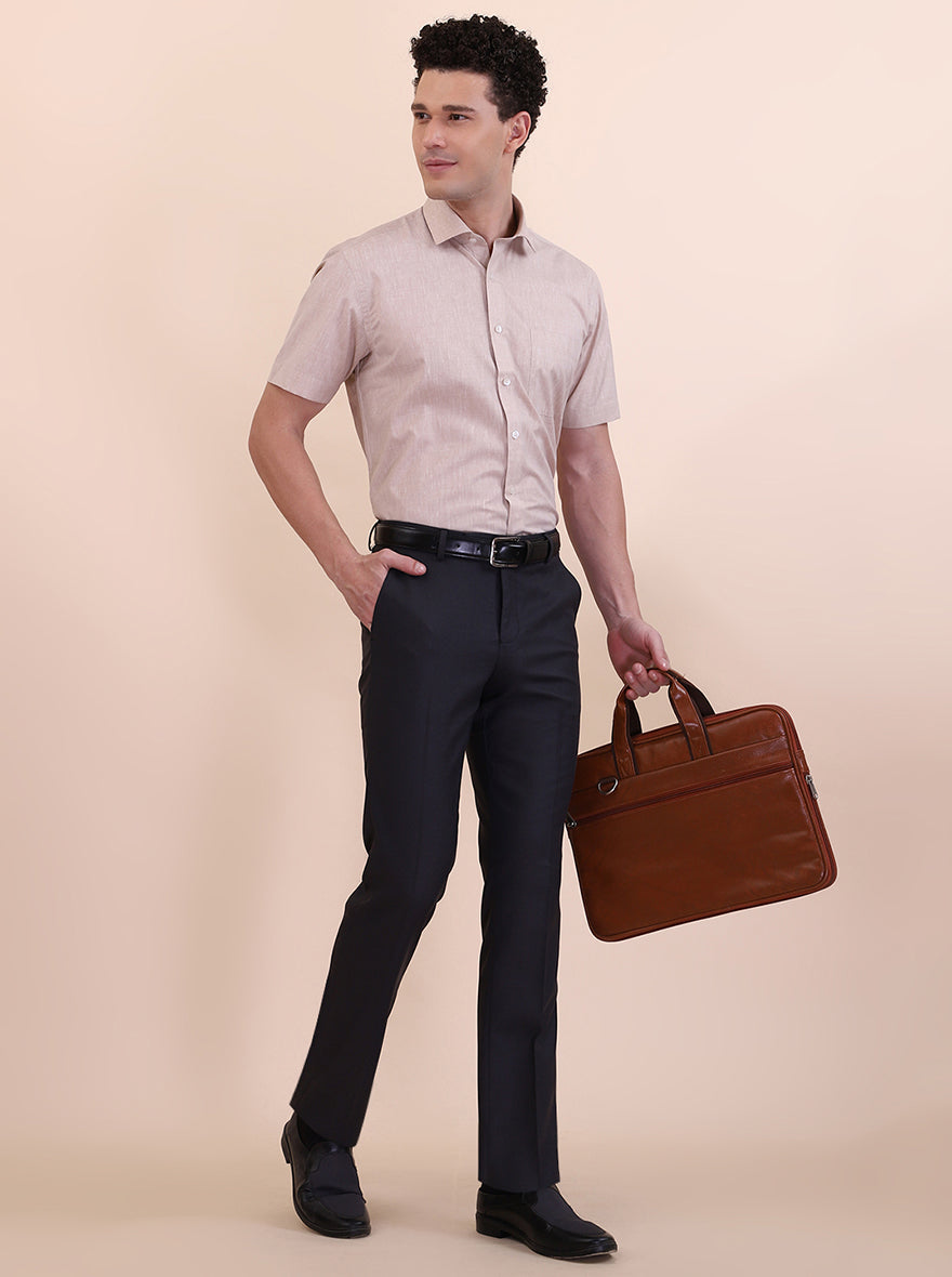 Fawn Solid Regular Fit Formal Shirt | Greenfibre