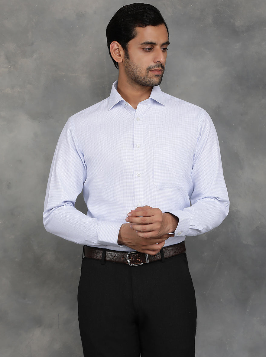 White Checked Slim Fit Formal Shirt | GreenFibre