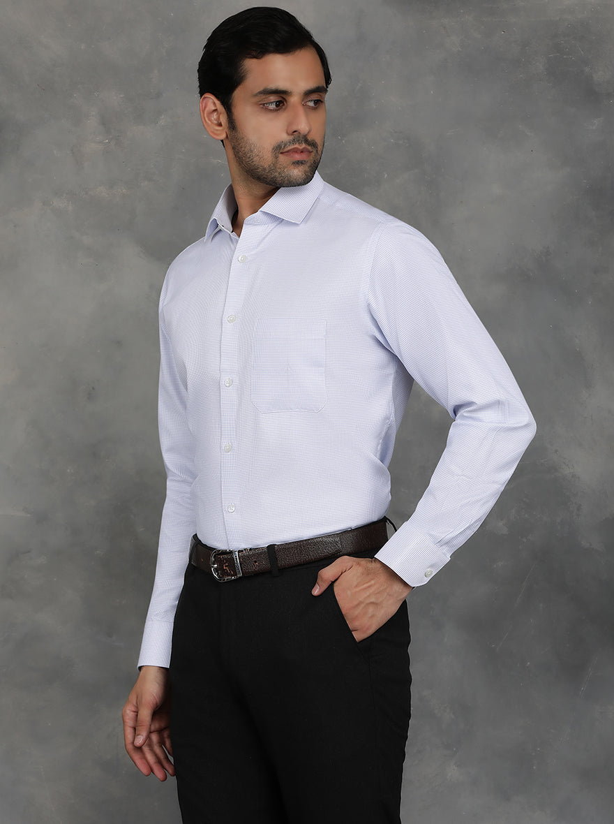 White Checked Slim Fit Formal Shirt | GreenFibre