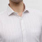 White & Grey Striped Regular Fit Formal Shirt | Greenfibre