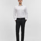 White & Grey Striped Regular Fit Formal Shirt | Greenfibre