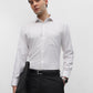 White & Grey Striped Regular Fit Formal Shirt | Greenfibre