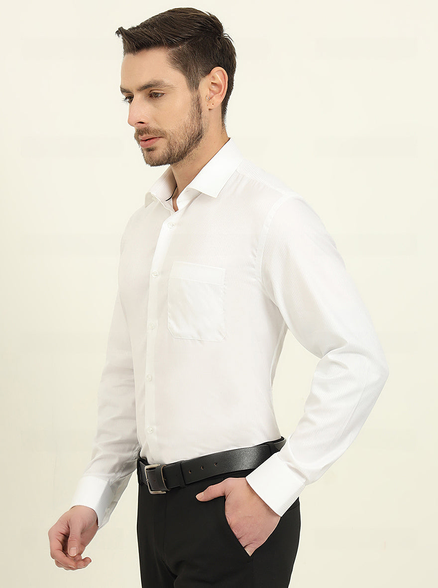White Solid Regular Fit Formal Shirt | JadeBlue