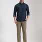 Medium Blue Printed Slim Fit Casual Shirt | Greenfibre