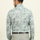 Light Blue Printed Slim Fit Party Wear Shirt | Wyre