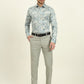 Light Blue Printed Slim Fit Party Wear Shirt | Wyre