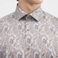 Grey Printed Slim Fit Party Wear Shirt | Greenfibre