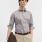 Grey Printed Slim Fit Party Wear Shirt | Greenfibre