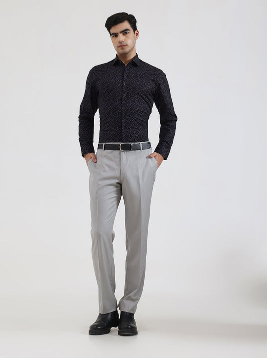 Black Printed Slim Fit Party Wear Shirt | Greenfibre