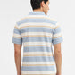 Blue & White Striped Slim Fit Polo T-Shirt | Greenfibre