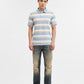 Blue & White Striped Slim Fit Polo T-Shirt | Greenfibre