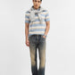 Blue & White Striped Slim Fit Polo T-Shirt | Greenfibre