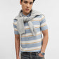 Blue & White Striped Slim Fit Polo T-Shirt | Greenfibre