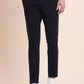 Navy Blue Printed Super Slim Fit Casual Trouser | Greenfibre
