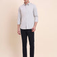Navy Blue Printed Super Slim Fit Casual Trouser | Greenfibre