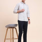 Navy Blue Printed Super Slim Fit Casual Trouser | Greenfibre