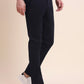 Navy Blue Printed Super Slim Fit Casual Trouser | Greenfibre