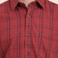 Red Checked Smart Fit Semi Casual Shirt | Greenfibre