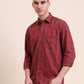 Red Checked Smart Fit Semi Casual Shirt | Greenfibre