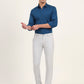 Sky Blue Solid Super Slim Fit Casual Trouser | Greenfibre