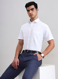 White Solid Regular Fit Formal Shirt | Greenfibre