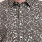 Olive Brown Printed Slim Fit Casual Shirt | Greenfibre