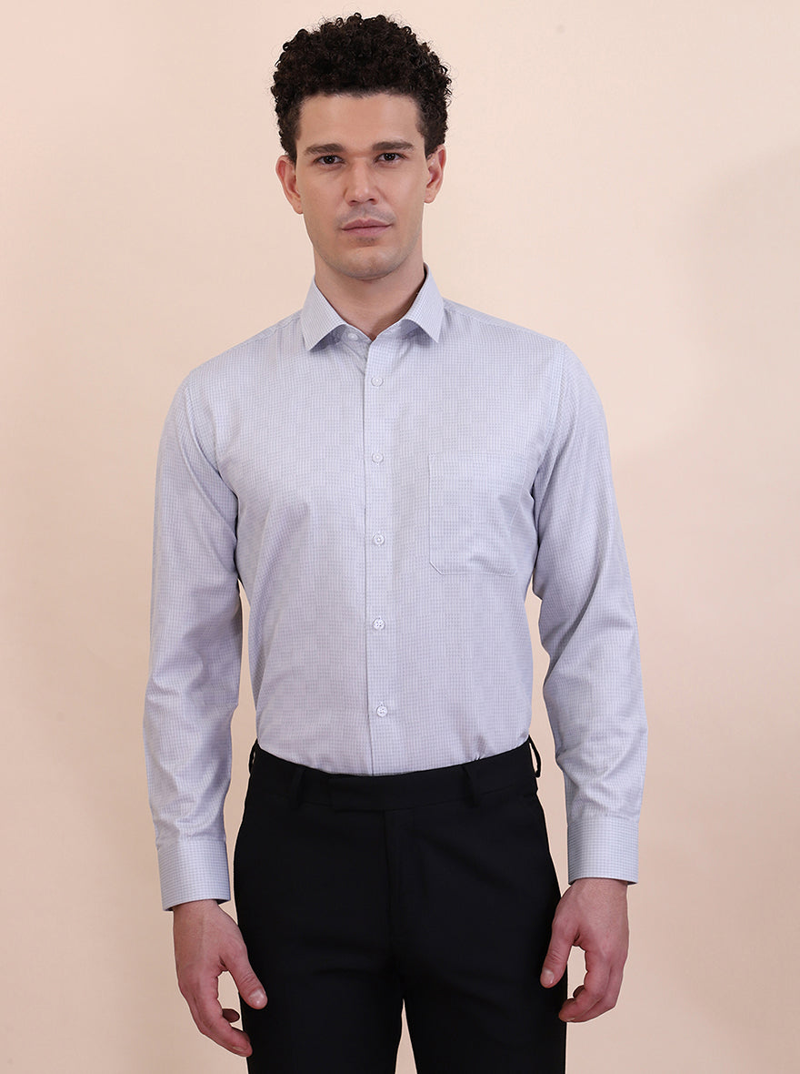 Grey Solid Slim Fit Formal Shirt | Greenfibre