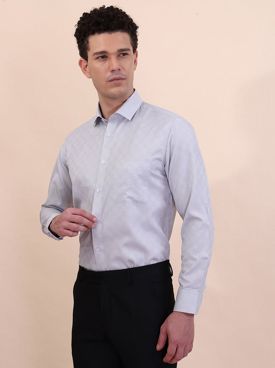Grey Solid Slim Fit Formal Shirt | Greenfibre