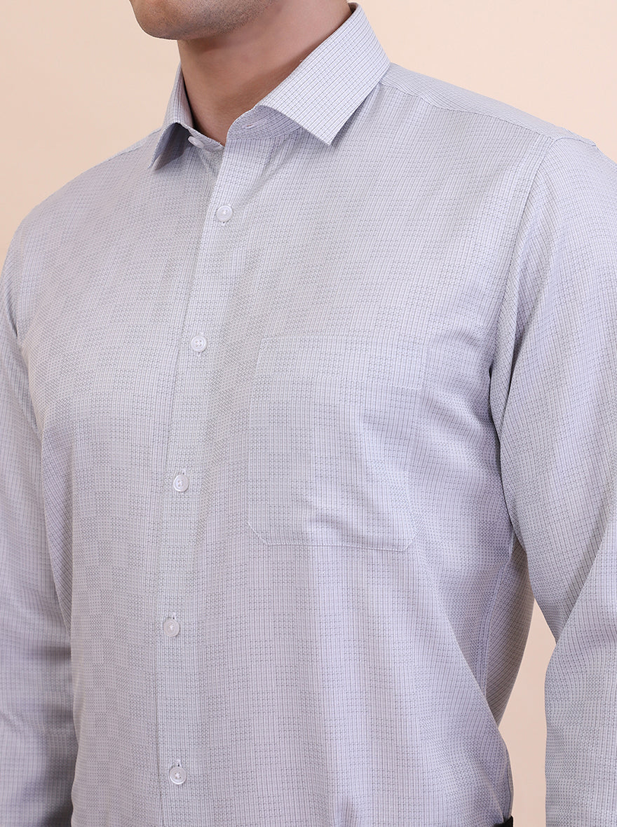 Grey Washed Slim Fit Formal Shirt | Greenfibre