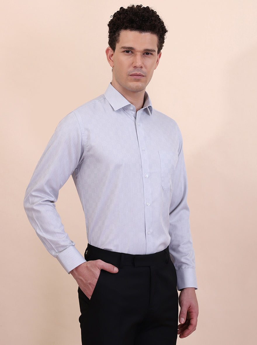Grey Solid Slim Fit Formal Shirt | Greenfibre
