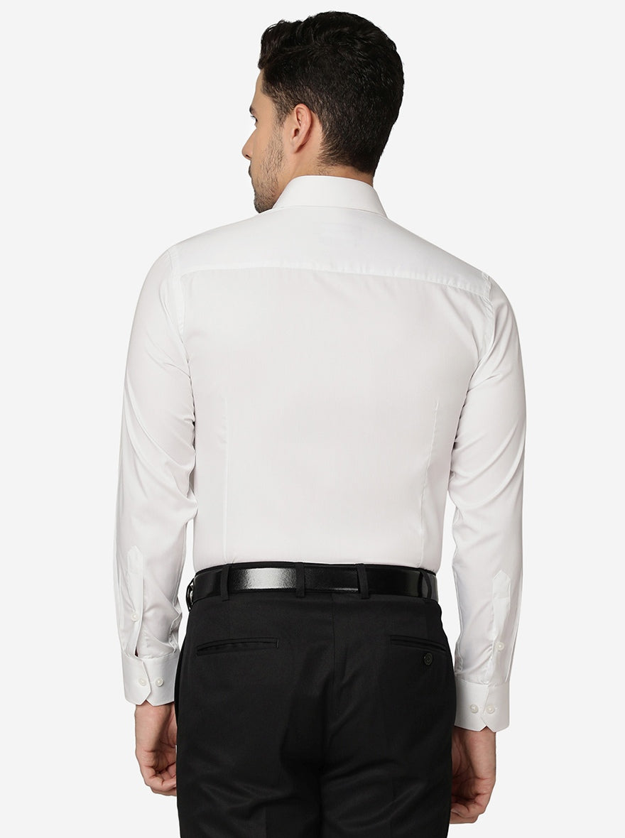 White Solid Slim Fit Formal Shirt | Greenfibre