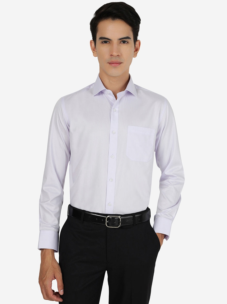 Light Purple Solid Slim Fit Formal Shirt | Greenfibre