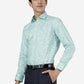 Green Printed Slim Fit Formal Shirt | Greenfibre