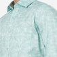 Green Printed Slim Fit Formal Shirt | Greenfibre