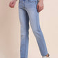Light Blue Washed Narrow Fit Jeans | Greenfibre