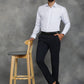 Sky Blue Striped Slim Fit Formal Shirt | GreenFibre