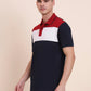 Blue & White CUT & SEW Slim Fit Polo T-Shirt | Greenfibre