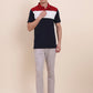 Blue & White CUT & SEW Slim Fit Polo T-Shirt | Greenfibre