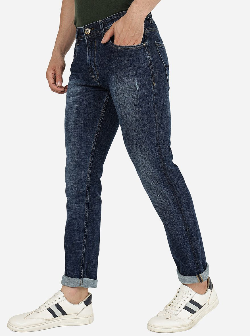 Blue Washed Narrow Fit Jeans | Greenfibre