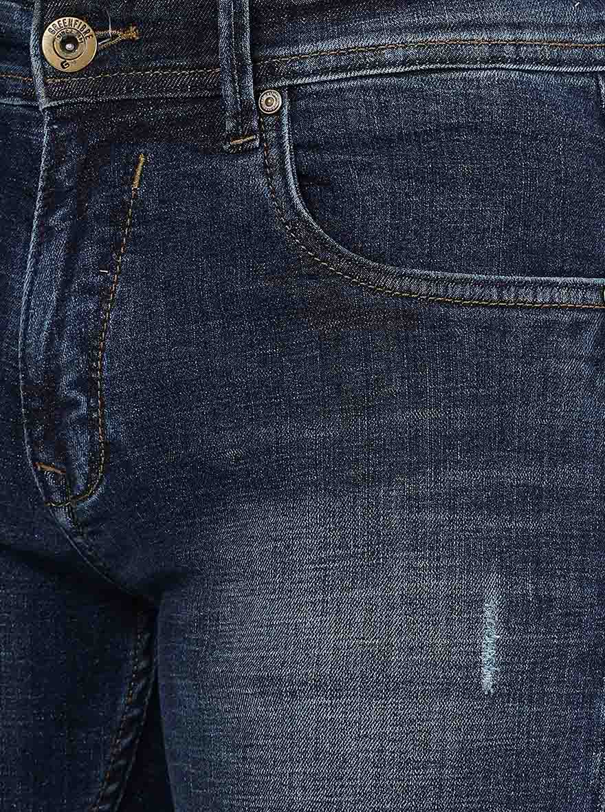 Blue Washed Narrow Fit Jeans | Greenfibre