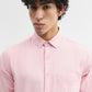 Pink Solid Slim Fit Casual Shirt | Greenfibre
