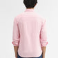 Pink Solid Slim Fit Casual Shirt | Greenfibre