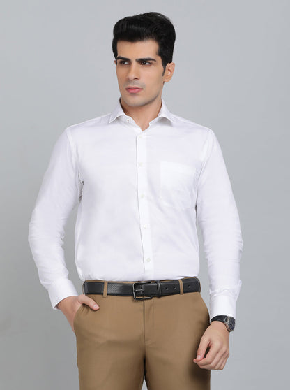 White Striped Slim Fit Formal Shirt | Metal