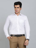 White Striped Slim Fit Formal Shirt | Metal