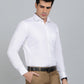 White Striped Slim Fit Formal Shirt | Metal