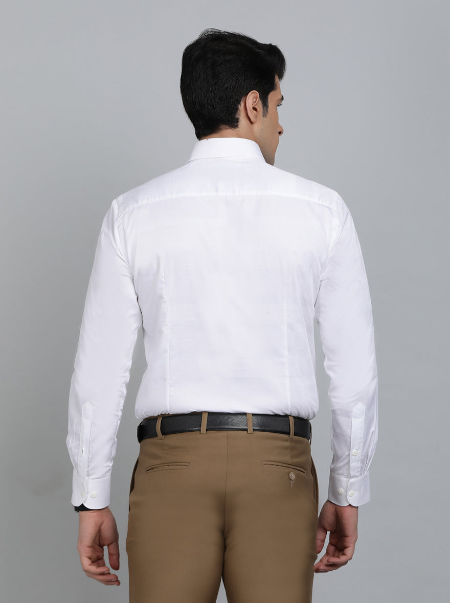 White Striped Slim Fit Formal Shirt | Metal