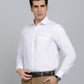 White Striped Slim Fit Formal Shirt | Metal