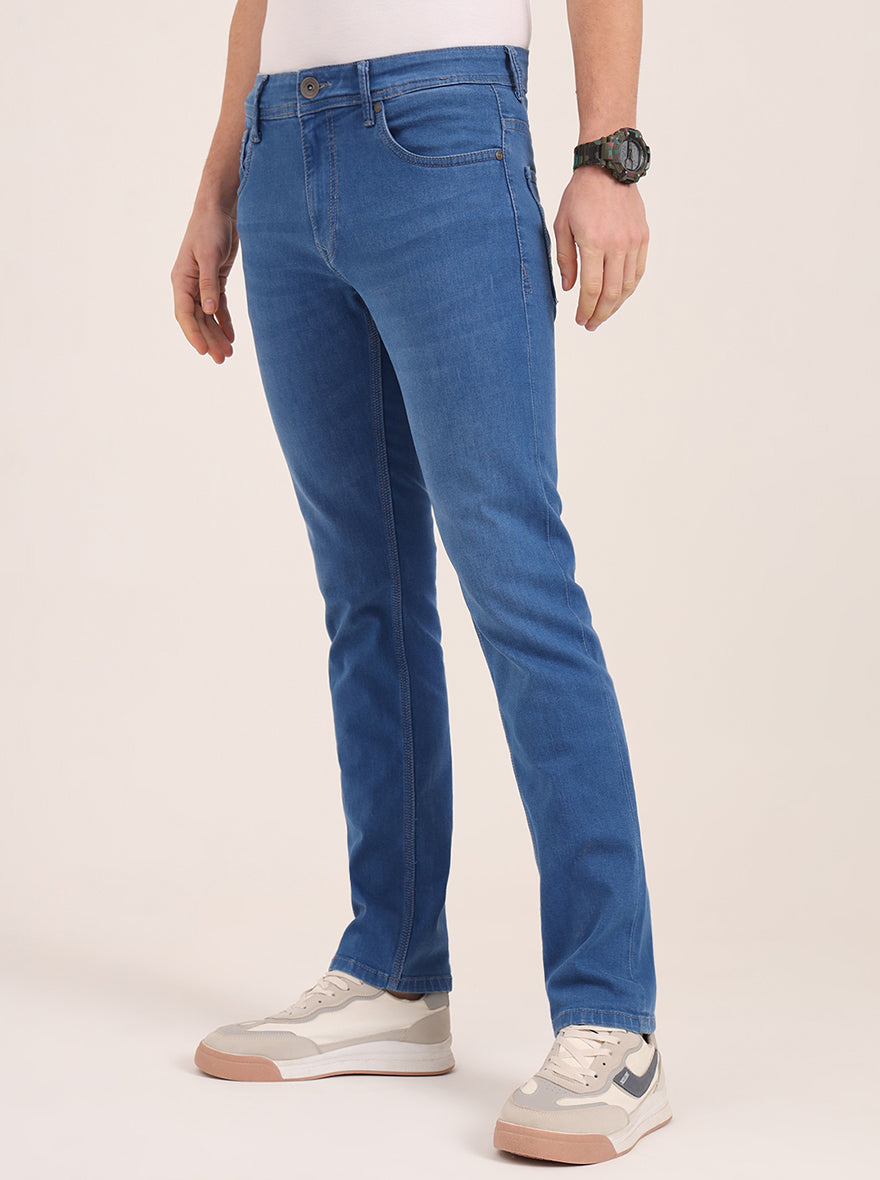 Blue Washed Narrow Fit Jeans | Greenfibre