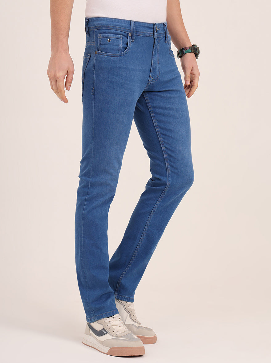 Blue Washed Narrow Fit Jeans | Greenfibre